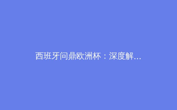 西班牙问鼎欧洲杯：深度解析斗牛士军团的胜利之路